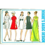 1960s Size 8 Bust 31 ½ Mod Mini Maxi Dress Vogue Basic Design 2255 Pattern - £14.94 GBP