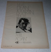 Dean Martin Cash Box Magazine Photo Clipping Vintage 1968 April Again Re... - $19.99