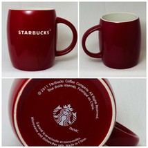 Starbucks Coffee Mug Red Christmas Barrel Shaped Cup Engraved Embossed 2011 - £15.81 GBP