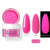 Lily Cute Neon Glow In The Dark Fluorescent Dipping Powder - 5g - *DARK PINK* - £2.36 GBP