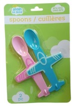 Angel of Mine BPA Free Airplane Plastic Baby Spoons Pink &amp; Blue 2 Count ... - $5.89