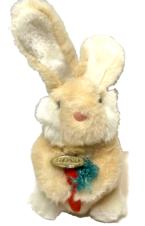 Primary image for Rare Vintage 1990 Gund Plush Easter Bunny with Plush Carrot 10 In With Tag