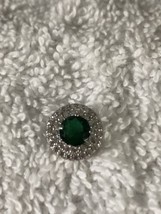New 2.40Ct Round Cut Green Emerald Halo Pendant T925 Stunning Sparkles Classic - £65.07 GBP