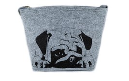 Pug, Felt, gray bag, Shoulder bag with dog, Handbag, Pouch, High quality - $39.99