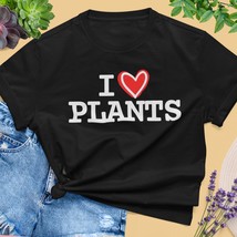 PLANT LOVER Unisex T Shirt | I HEART Plants Short Sleeve Tee | Plant Mom... - $30.00