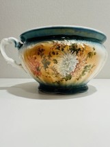 Edwin M Knowles Chamber Pot Floral Semi Vitreous Porcelain Vintage Decor Bowl - £22.94 GBP