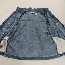 Bobbie Brooks BB3S112 Womens M Blue Embroidered Floral Button Front Denim Jacket image 9
