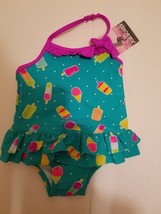 Joe BoxGirls Infant Toddler One Piece Swimsuit w/Tutu 24M UPF 50+Ice Cream  - £7.76 GBP