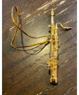 Musical instrument Bassoon Tree Ornament 3  inches Golden - £14.03 GBP