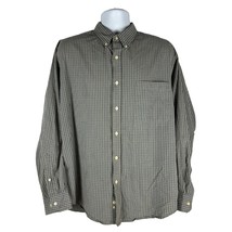 Puritan Mens Wrinkle-Resistant Button-Down Shirt Size L Blue Night Check... - $14.00