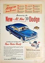 1953 All New Dodge Power Packed Beauty Action Car 1952 Vintage Print Ad - $178.77 MXN