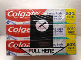 Colgate Frosty Mint Stripe Gel/Baking Soda &amp; Peroxide Toothpaste SEALED ... - $25.82