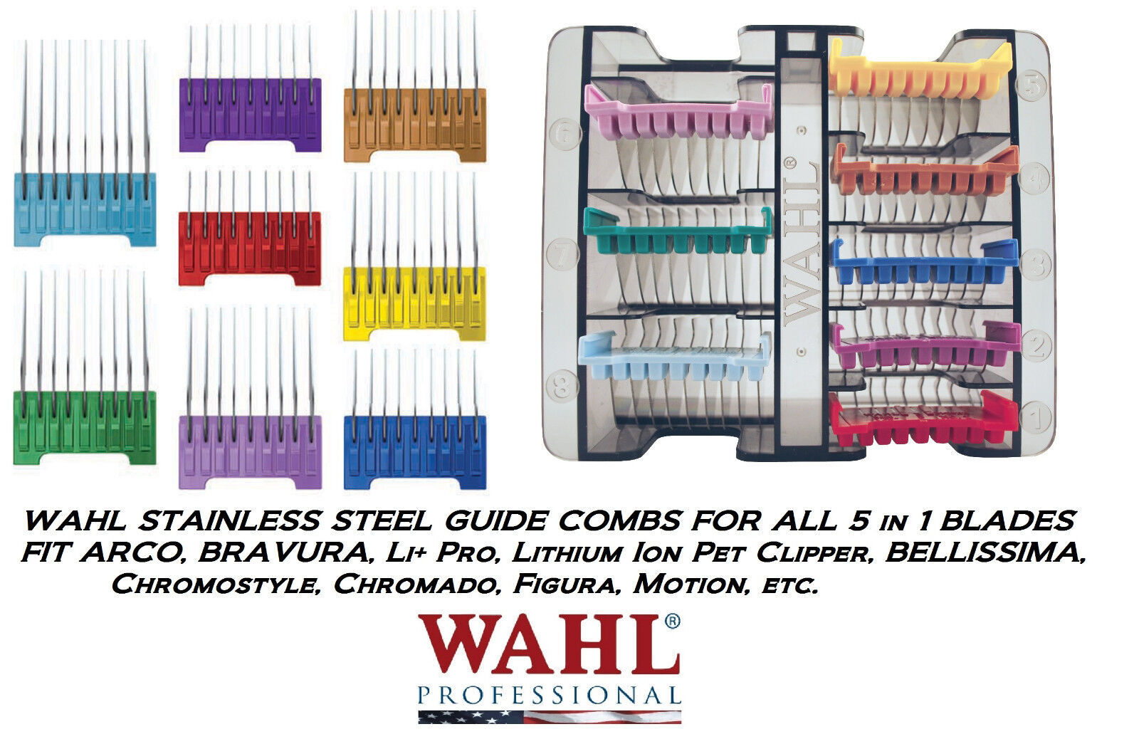 WAHL MOSER Steel ATTACHMENT GUIDE COMB For ARCO,CHROMADO 5 in 1 Blade Cl... - $4.99+