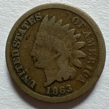 1863 Indian Head Cent Penny CN 1C Ungraded Civil War Date US Coin - £14.37 GBP