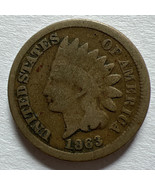 1863 Indian Head Cent Penny CN 1C Ungraded Civil War Date US Coin - £14.08 GBP