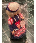 1986 Brinn&#39;s Doll Miss July Star Spangled The Banneer Music Spinning Dol... - $14.99