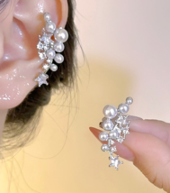 New super Fairy Fairy Pearl ear clip Advanced exaggerated ear clip earrings - $19.80