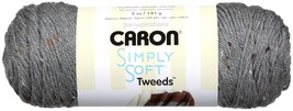 Caron Simply Soft Tweeds Yarn-Gray Heather - £13.55 GBP