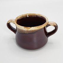 McCoy Pottery Brown Drip Glaze Soup Bowl Chili Crock Double Handle Vintage USA - £7.84 GBP