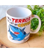 Shark I&#39;m A Terror Til I Get My Coffee Cup Mug Boatswain&#39;s Beach Cayman ... - $361.90 MXN