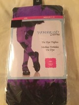 Size M 7 10 Wonderland Costumes tights tie dye purple black stockings - $10.99