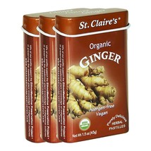 St. Claire&#39;s Organic Herbal Pastilles, (Ginger, 1.5 Ounce Tin, Bundle of 3) | Gl - £21.69 GBP