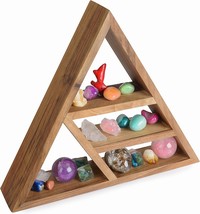 Curawood Triangular Crystal Display Shelf - Wooden Triangle Shelf For Crystals - - £35.88 GBP