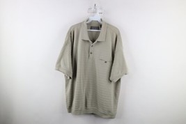 Vintage 90s Streetwear Mens 2XL Faded Striped Ribbed Pullover Polo Shirt... - £35.65 GBP