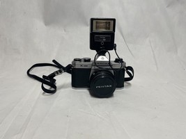 Pentax K1000 35mm Camera Asahi with F/2 50mm lens w\ Vivitar Flash Telec... - $91.99