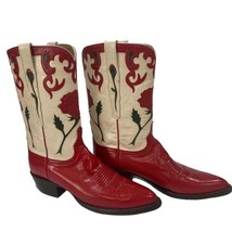 LUCCHESE Classics Art Worthy Red Flower Women’s Boots Size US 10.5 - £664.92 GBP