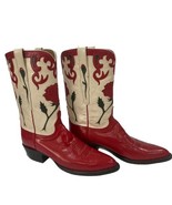 LUCCHESE Classics Art Worthy Red Flower Women’s Boots Size US 10.5 - £670.67 GBP