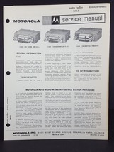 Motorola 1961-63 Buick Olds Pontiac Auto Radio Service Manual Model CA63 - $6.93