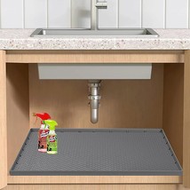Silicone Under Sink Mat 34&quot; X 22&quot; - Under Sink Liner For Kitchen Bathroom Waterp - £30.62 GBP