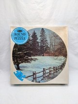 Vintage Round Guild Puzzle Winter In The Country 650 Piece Puzzle Sealed - $24.75