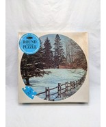 Vintage Round Guild Puzzle Winter In The Country 650 Piece Puzzle Sealed - $33.95 CAD