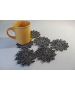 Grey and Mix Colour Coaster Flames Aster Flower  Set of 6 Pieces Laser Cut - $9.04