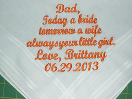 Personalized Hankie Handkerchief Father Of The Bride Groom Bestman Choose Color - £15.94 GBP
