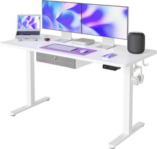 Fezibo 55 X 24 Inches Standing Desk With Drawer, Adjustable Height, White - $168.99