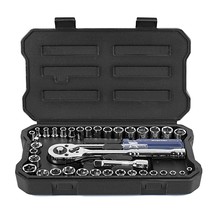 WORKPRO 39-Piece Drive Socket Wrench Set, 1/4-Inch &amp; 3/8-Inch Small Sock... - £38.36 GBP