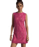 JOIE Isette Pink Lace Overlay Nude Sleeveless Short Casual Shift Dress (... - £39.80 GBP