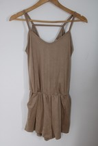 NWT Free People Movement S Brown Mesh One-Piece Tank Shorts Romper - £34.28 GBP