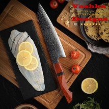 Japanese Kiritsuke Knife Chef Kitchen Home Tool Sandal Wood Handle Sashimi Knife - £58.16 GBP
