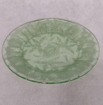 Jeanette Floral Poinsettia Green Dinner Plate 9&quot; Depression Glass - £23.61 GBP