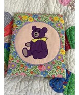 Vintage Handmade quilted Photo Album  Padded floral Teddy Bear Unique re... - $29.99