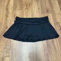 Lands End Womens Solid Black Swim Skirt Attached Brief Ruched Flirty Siz... - £21.81 GBP