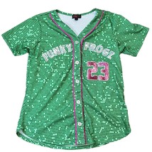 JoJo Siwa Closet Green Sparkly Look Funky Frog Sz Large (10/12) Shirt - £15.29 GBP