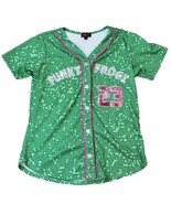 JoJo Siwa Closet Green Sparkly Look Funky Frog Sz Large (10/12) Shirt - £15.12 GBP