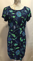 Rabbit Rabbiit Rabbit Blue Green Floral Spring Summer A Line Dress 10P P... - £13.52 GBP