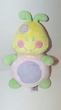 baby Ganz soft plush ladybug rattle pink yellow green toy flower gingham... - $19.79