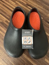 Crocs On The Clock Work Slip On Black Dual Comfort Slip Resistant Shoes Size W 9 - £37.77 GBP